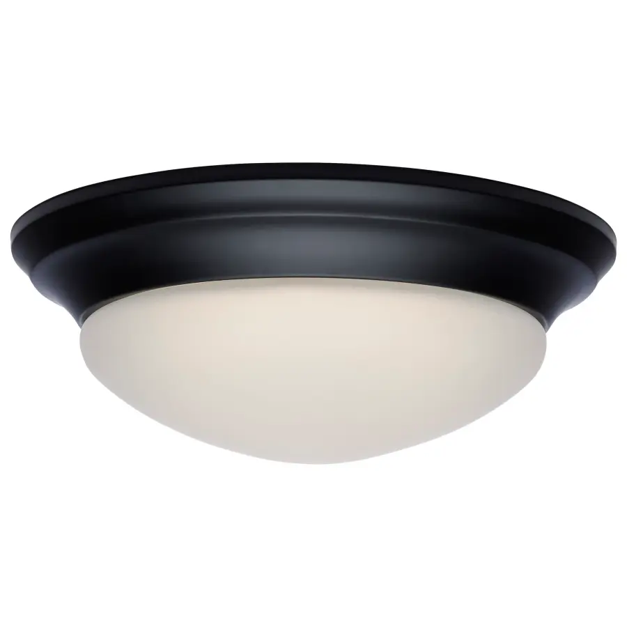 14" Matte Black LED Flush Mount with Frosted Glass - Image 10