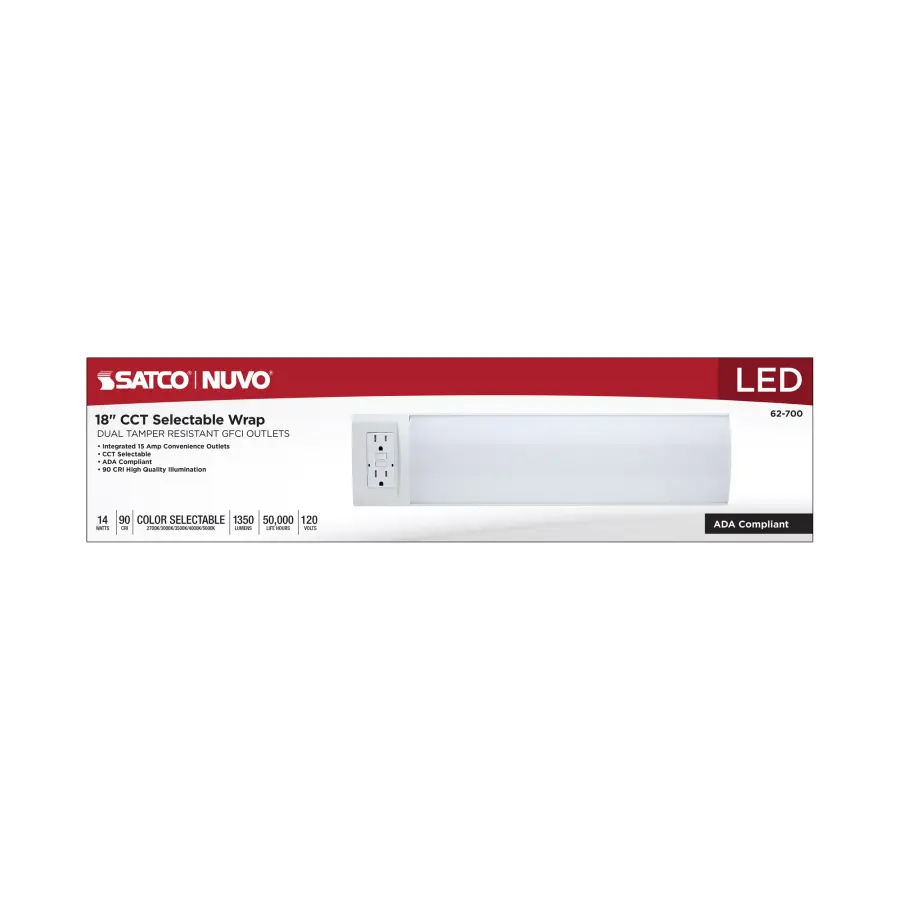 18" LED Ceiling Wrap with Dual GFCI Outlets - Image 7