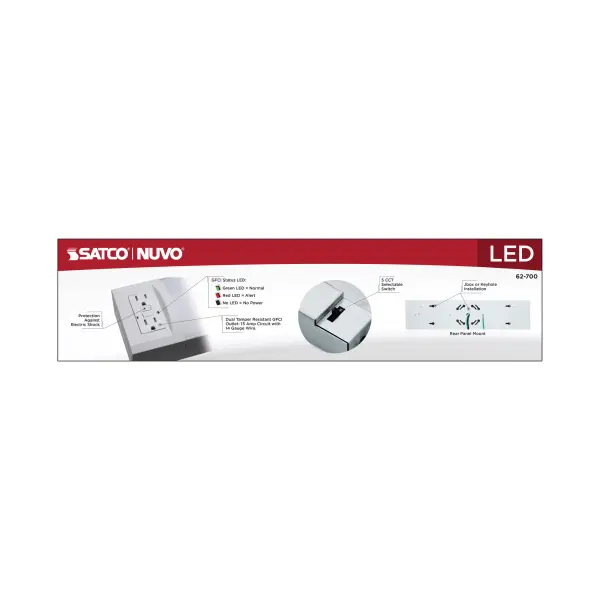 18" LED Ceiling Wrap with Dual GFCI Outlets - Image 8