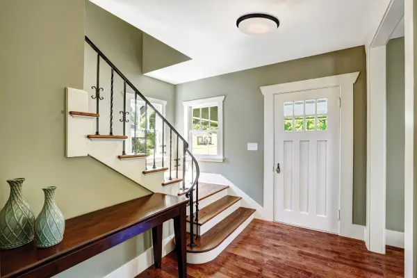 The Dale LED flush mount combines sleek design with practical functionality. Its mahogany bronze finish and opal frosted glass create a warm, inviting glow perfect for any room. High lumens output ensures bright, long-lasting light. - alternate view