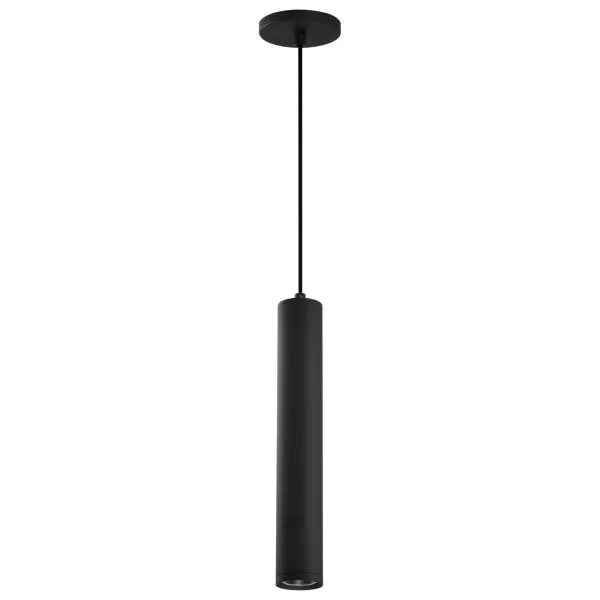 The Century pendant delivers contemporary minimalist design with energy-efficient integrated LED technology. Its clean lines and matte black finish make it versatile for modern interiors, while track compatibility adds flexibility.