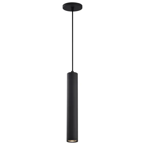 The Century pendant delivers contemporary minimalist design with energy-efficient integrated LED technology. Its clean lines and matte black finish make it versatile for modern interiors, while track compatibility adds flexibility. - alternate view