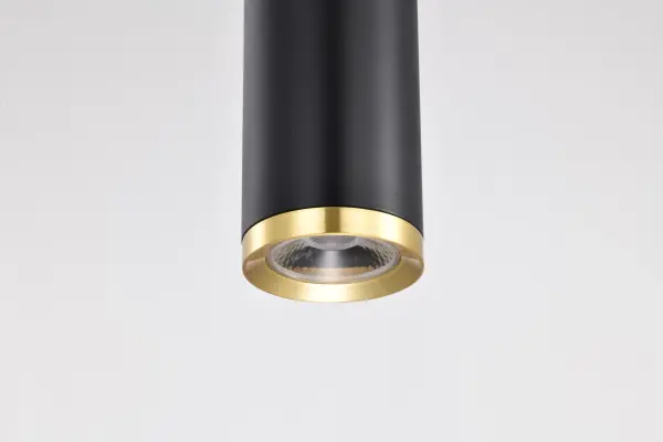 Century 16" LED Pendant in Matte Black and Brushed Brass - Image 11