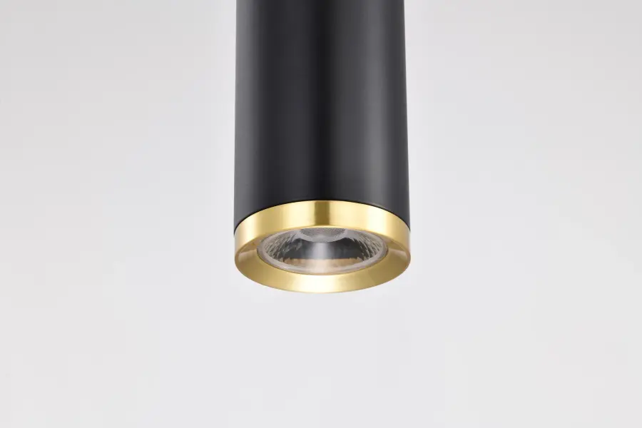 Century 16" LED Pendant in Matte Black and Brushed Brass - Image 11