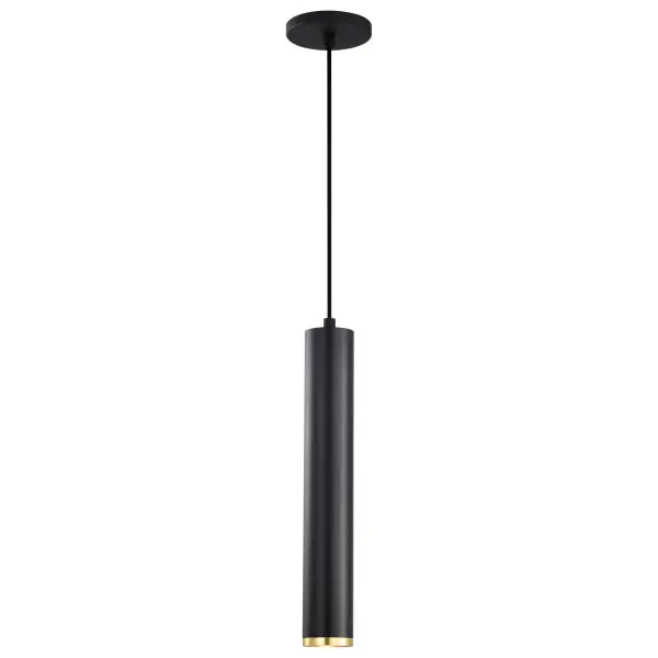 Century 16" LED Pendant in Matte Black and Brushed Brass - Image 4