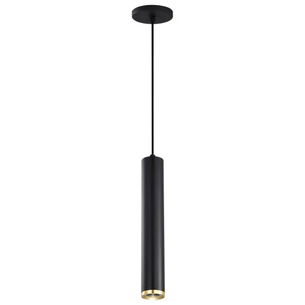 Century 16" LED Pendant in Matte Black and Brushed Brass - Image 5