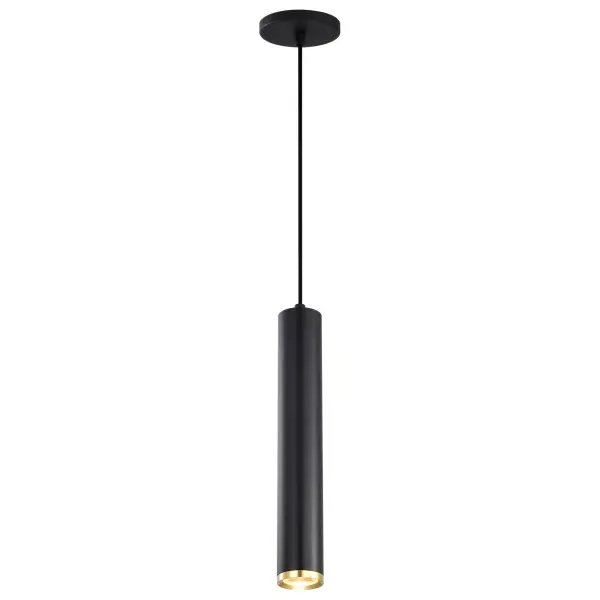 Century 16" LED Pendant in Matte Black and Brushed Brass - Image 6
