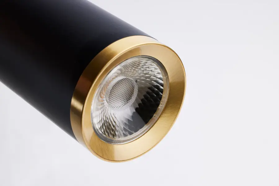 Century 16" LED Pendant in Matte Black and Brushed Brass - Image 7