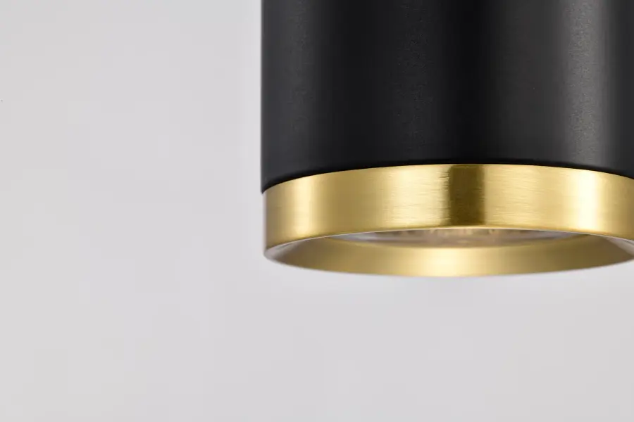 Century 16" LED Pendant in Matte Black and Brushed Brass - Image 10