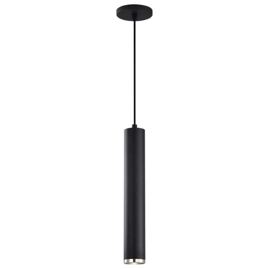 Century 16" LED Pendant in Matte Black and Brushed Nickel - Image 1