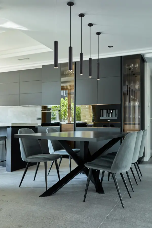 Century 16" LED Pendant in Matte Black and Brushed Nickel - Image 9
