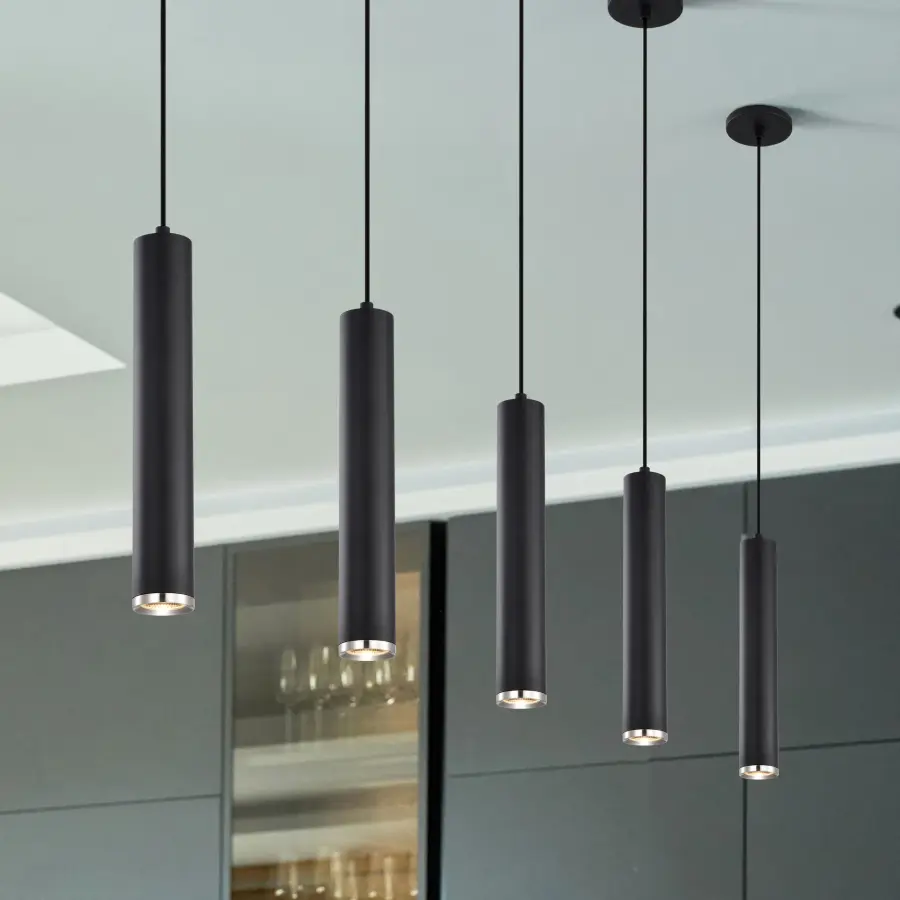 Century 16" LED Pendant in Matte Black and Brushed Nickel - Image 10