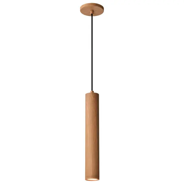 The Century pendant combines minimalist modern design with natural ash wood warmth. Its integrated 12W LED provides efficient 1020-lumen illumination with excellent 90 CRI color rendering. The clean-lined 16-inch fixture works beautifully over kitchen islands, dining tables, or as an entryway statement piece. - alternate view