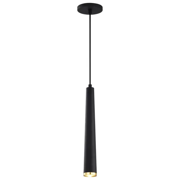 Melrose 16" LED Pendant in Matte Black and Brushed Brass - Image 2