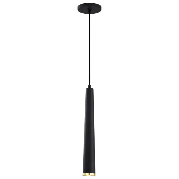 Melrose 16" LED Pendant in Matte Black and Brushed Brass - Image 3