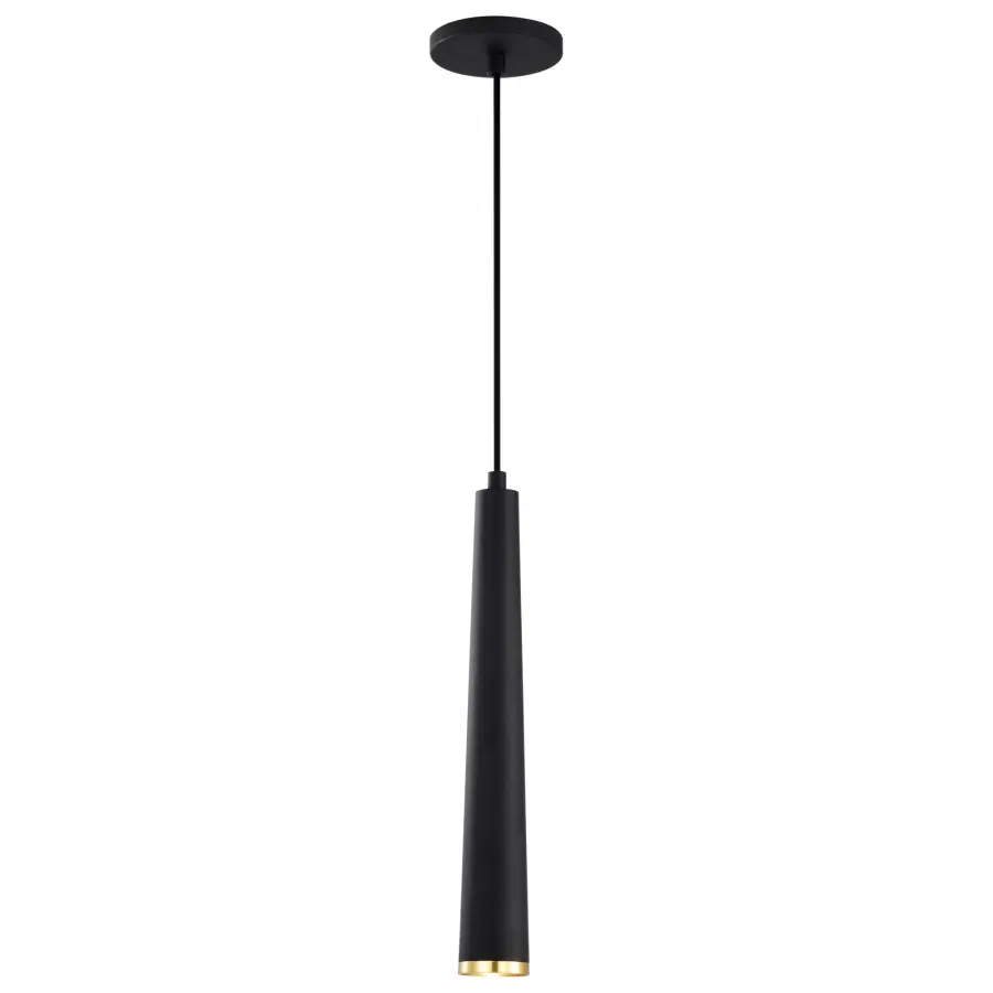 Melrose 16" LED Pendant in Matte Black and Brushed Brass - Image 3