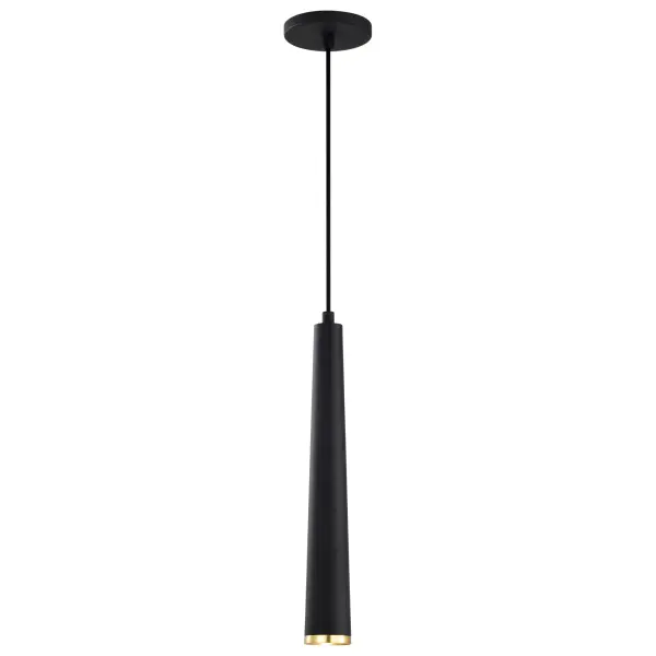 Melrose 16" LED Pendant in Matte Black and Brushed Brass - Image 4