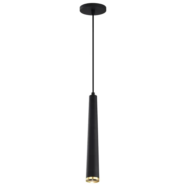 Melrose 16" LED Pendant in Matte Black and Brushed Brass - Image 5
