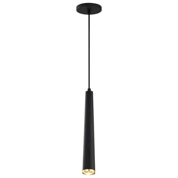 Melrose 16" LED Pendant in Matte Black and Brushed Brass - Image 6