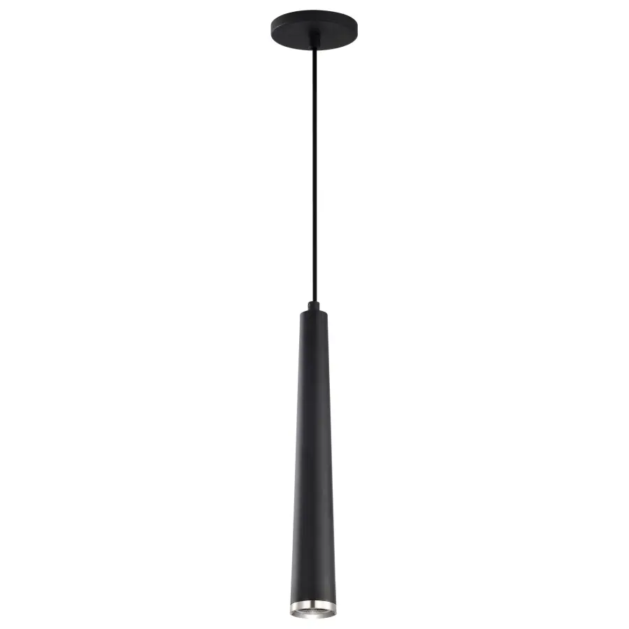 Melrose 16" LED Pendant in Matte Black and Brushed Nickel - Image 1