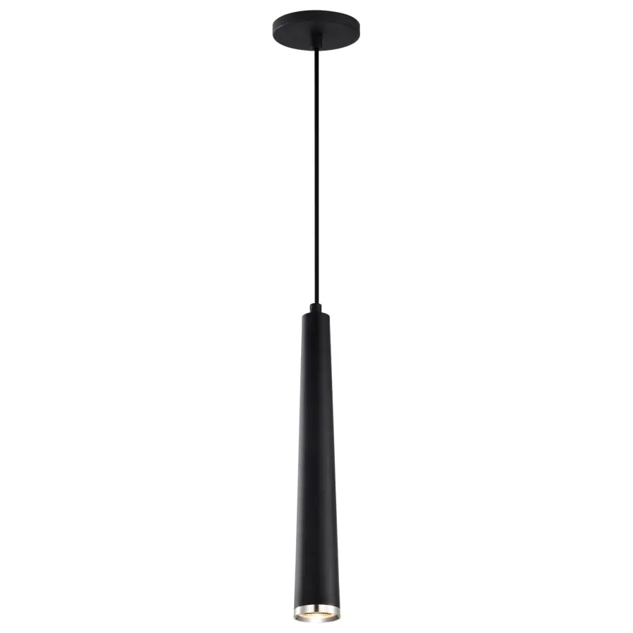 Melrose 16" LED Pendant in Matte Black and Brushed Nickel - Image 2