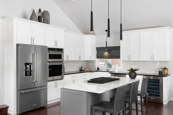 Melrose 16" LED Pendant in Matte Black and Brushed Nickel - Image 11