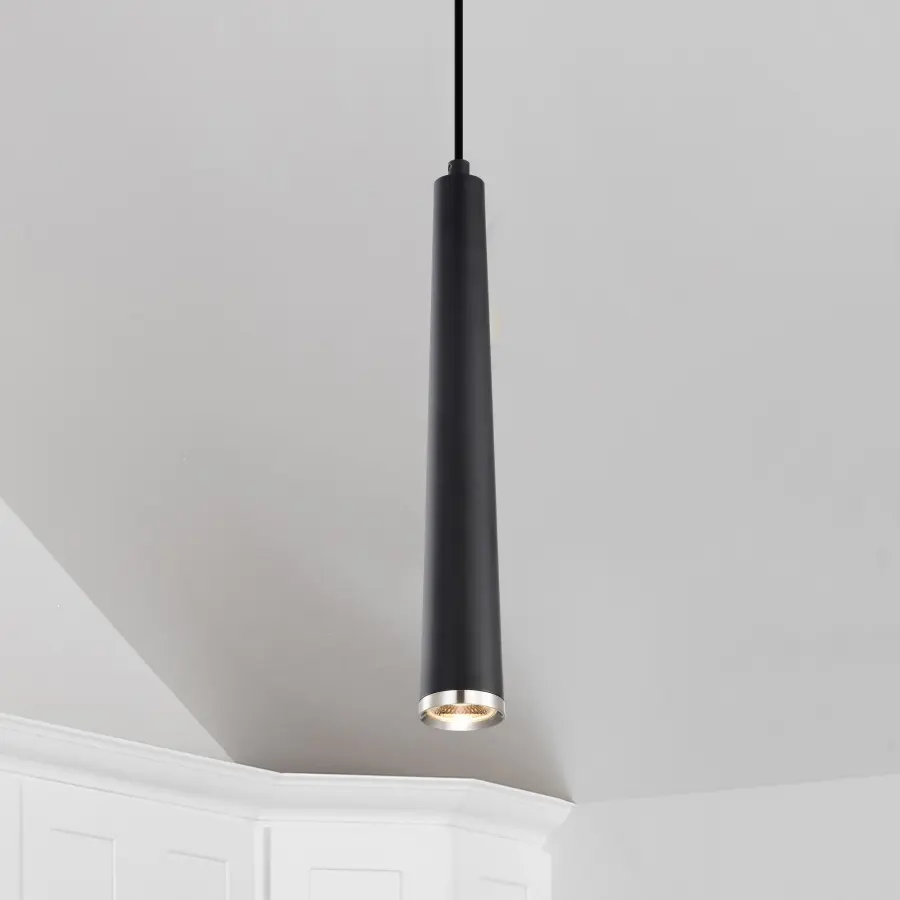 Melrose 16" LED Pendant in Matte Black and Brushed Nickel - Image 12