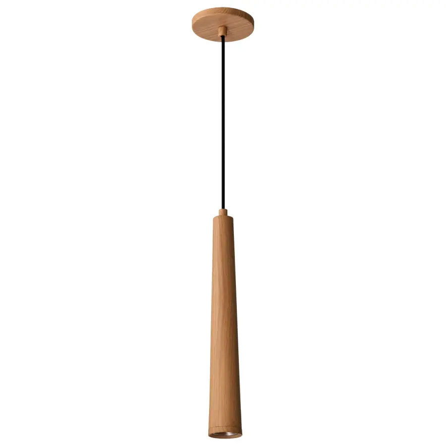 Melrose 16" LED Pendant in Ash Wood - Image 1