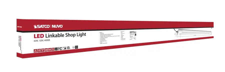 42W LED Shop Light - White Finish - 4000K - Image 6