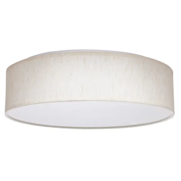 This 15-inch fabric drum flush mount combines contemporary style with practical LED technology. The CCT selectable feature allows you to choose between warm, neutral, or cool lighting, while the beige fabric shade and acrylic diffuser provide soft, glare-free illumination perfect for any room.