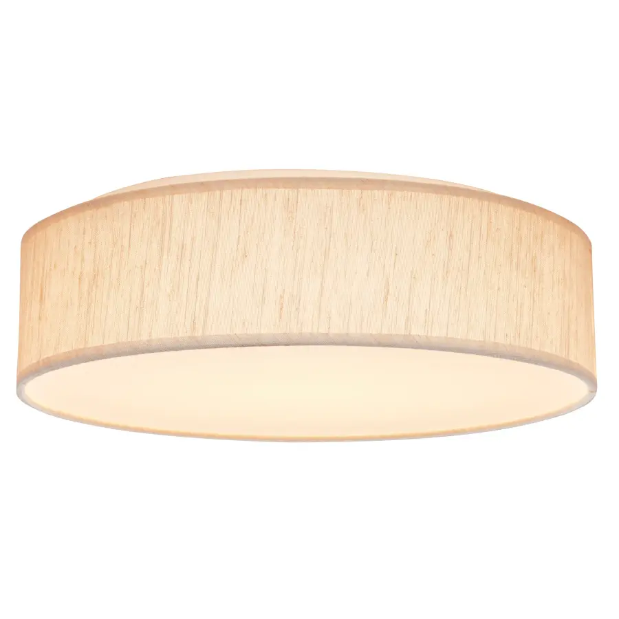 15" Fabric Drum LED Flush Mount - Beige - Image 2