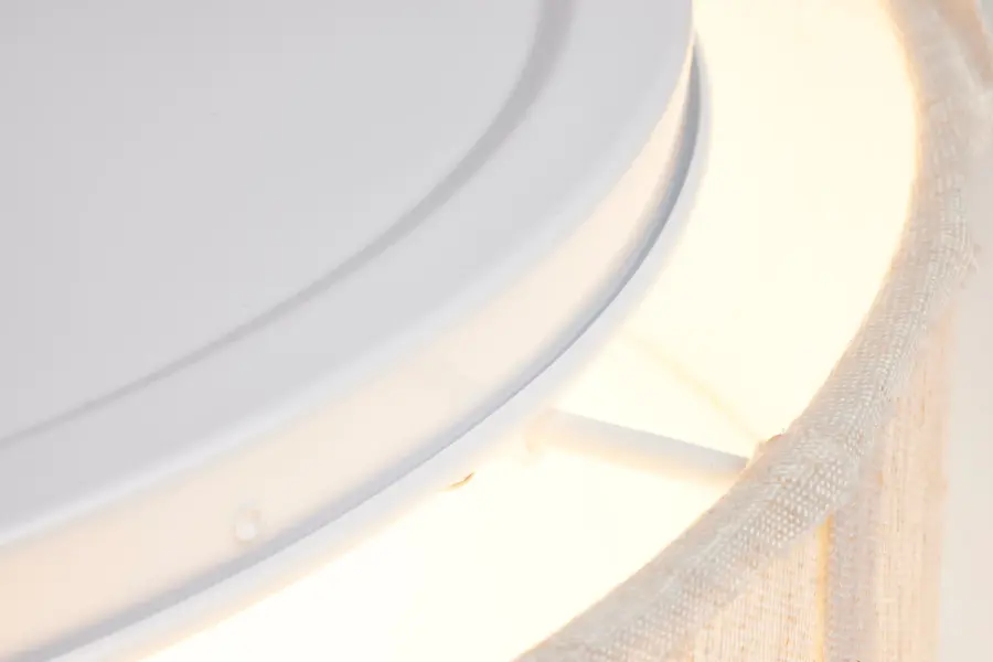 15" Fabric Drum LED Flush Mount - Beige - Image 11