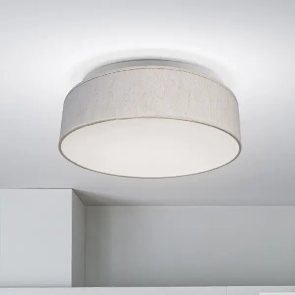 15" Fabric Drum LED Flush Mount - Beige - Image 22