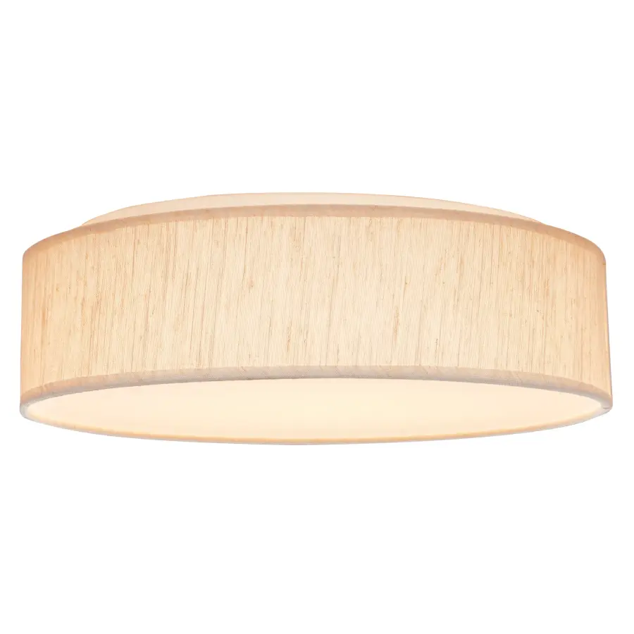 15" Fabric Drum LED Flush Mount - Beige - Image 4