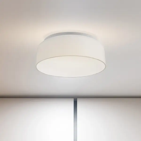 15" White Fabric Drum LED Flush Mount with CCT Selectable - Image 20