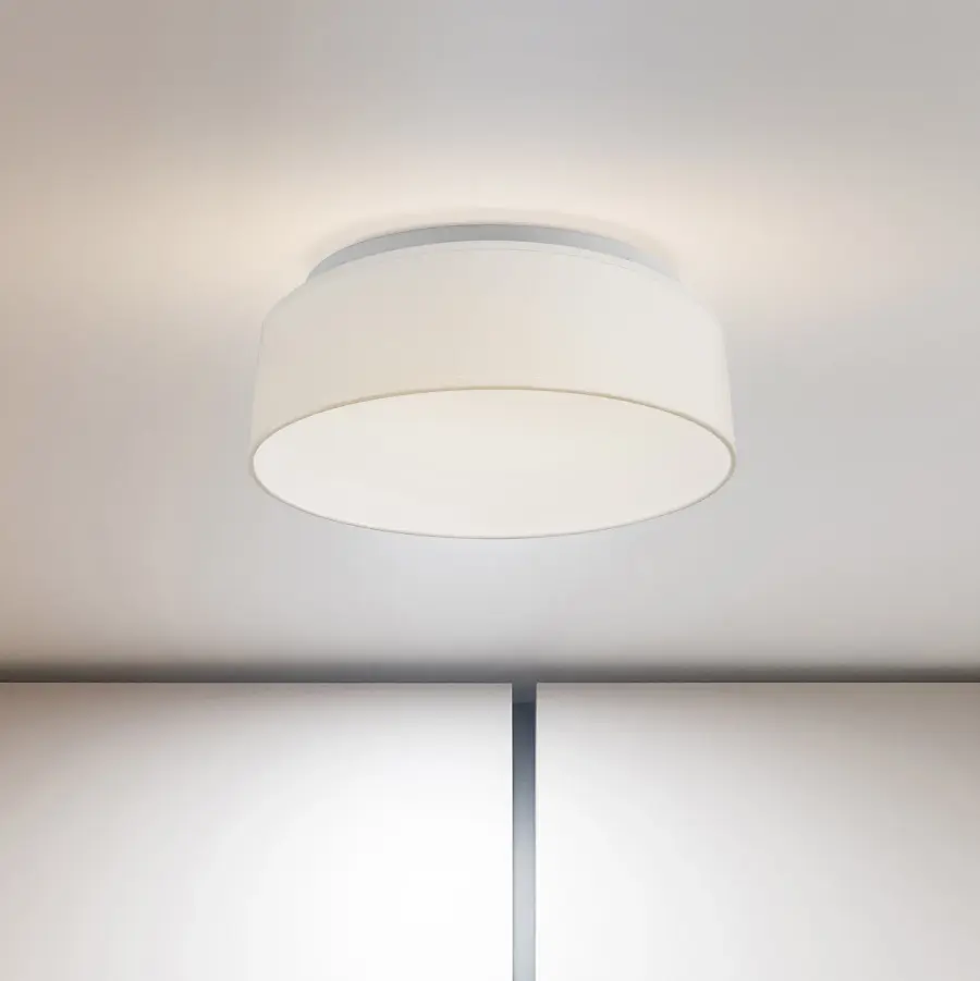 15" White Fabric Drum LED Flush Mount with CCT Selectable - Image 20