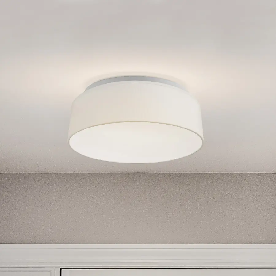 15" White Fabric Drum LED Flush Mount with CCT Selectable - Image 22