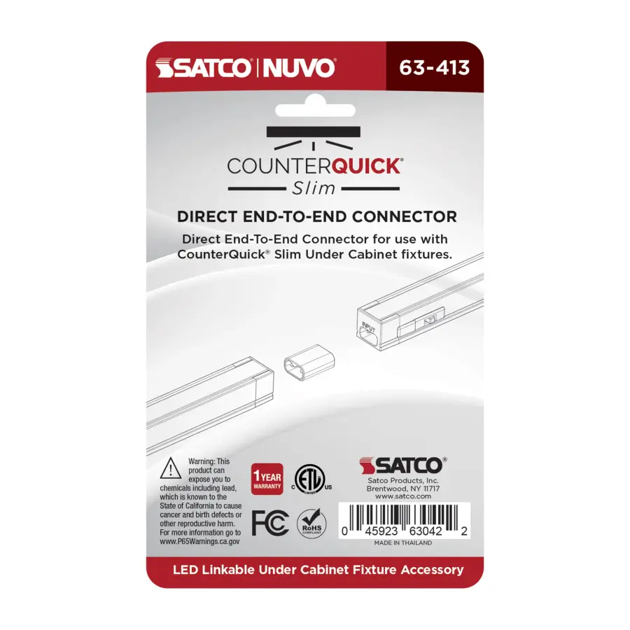 CounterQuick Slim End-to-End Direct Connector - White (2-Pack) - Image 4