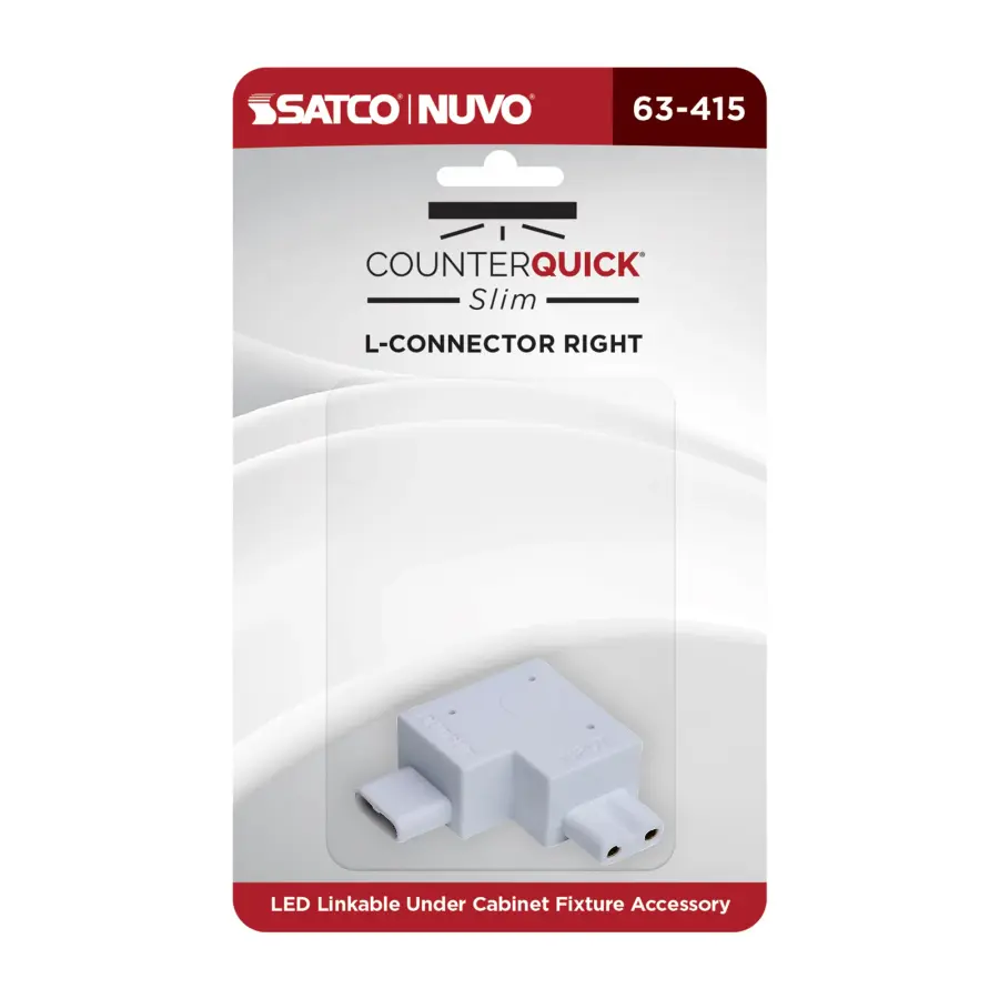 CounterQuick Slim L-Connector - Left Angle White - Image 2