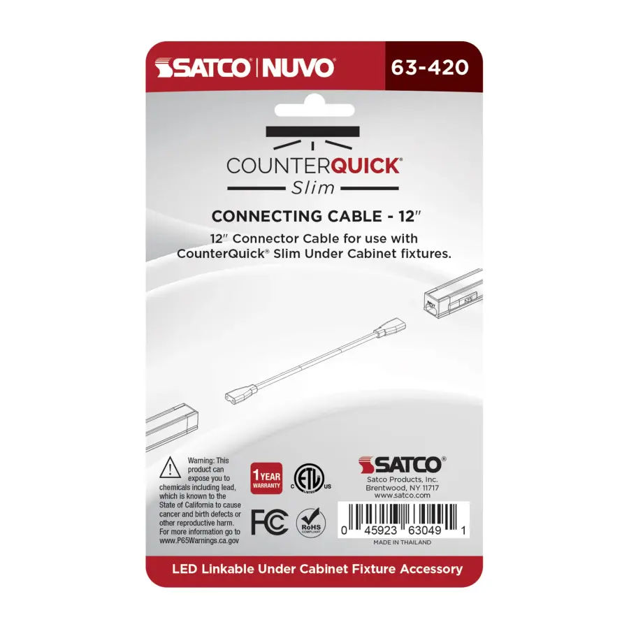 CounterQuick Slim 12-Inch Connecting Cable in White - Image 3