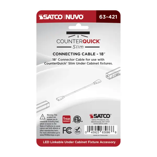 CounterQuick Slim 18-Inch Connecting Cable in White - Image 3