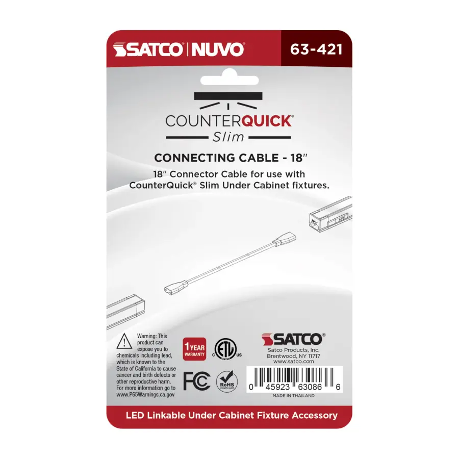 CounterQuick Slim 18-Inch Connecting Cable in White - Image 3