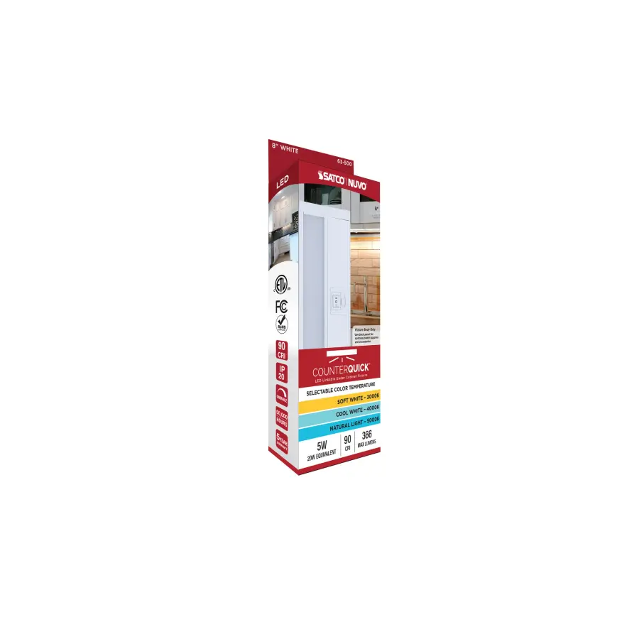 8" LED Under Cabinet Light - White - Image 14