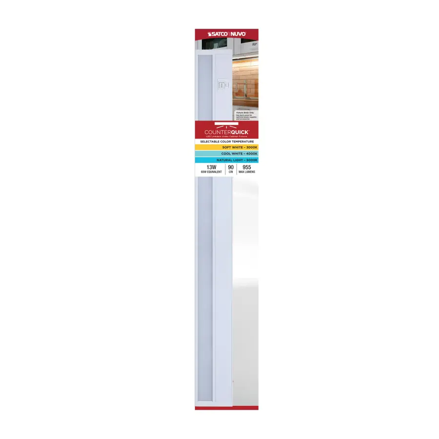 22" LED Under Cabinet Light - White Finish - Image 12