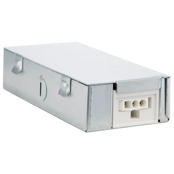The CounterQUICK junction box streamlines under cabinet LED installations with metal construction and flexible connectivity options. Designed for linking multiple lighting units, it simplifies complex kitchen and workspace lighting projects. - alternate view