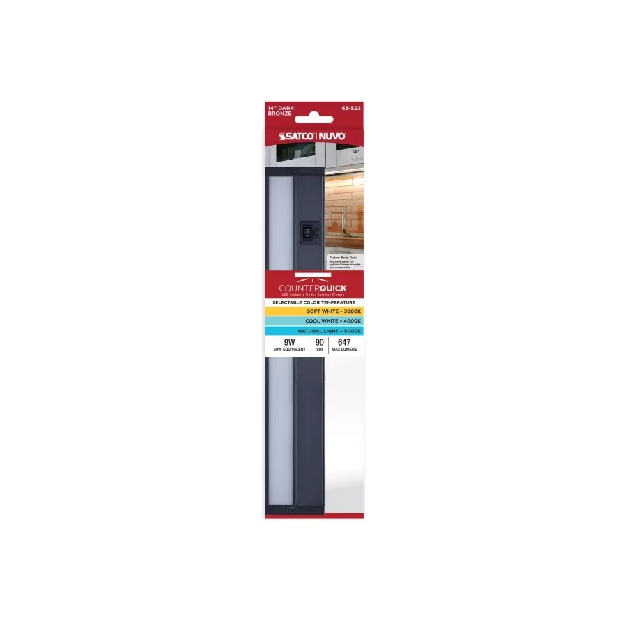 14-Inch LED Under Cabinet Light - Dark Bronze - Image 7