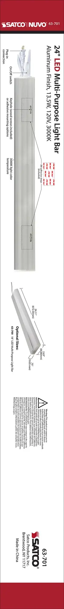 13.5W LED Under Cabinet Light Bar - 24" - Image 6