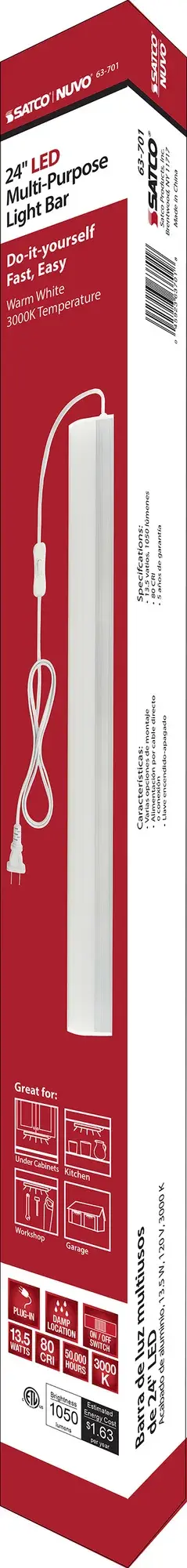 13.5W LED Under Cabinet Light Bar - 24" - Image 8