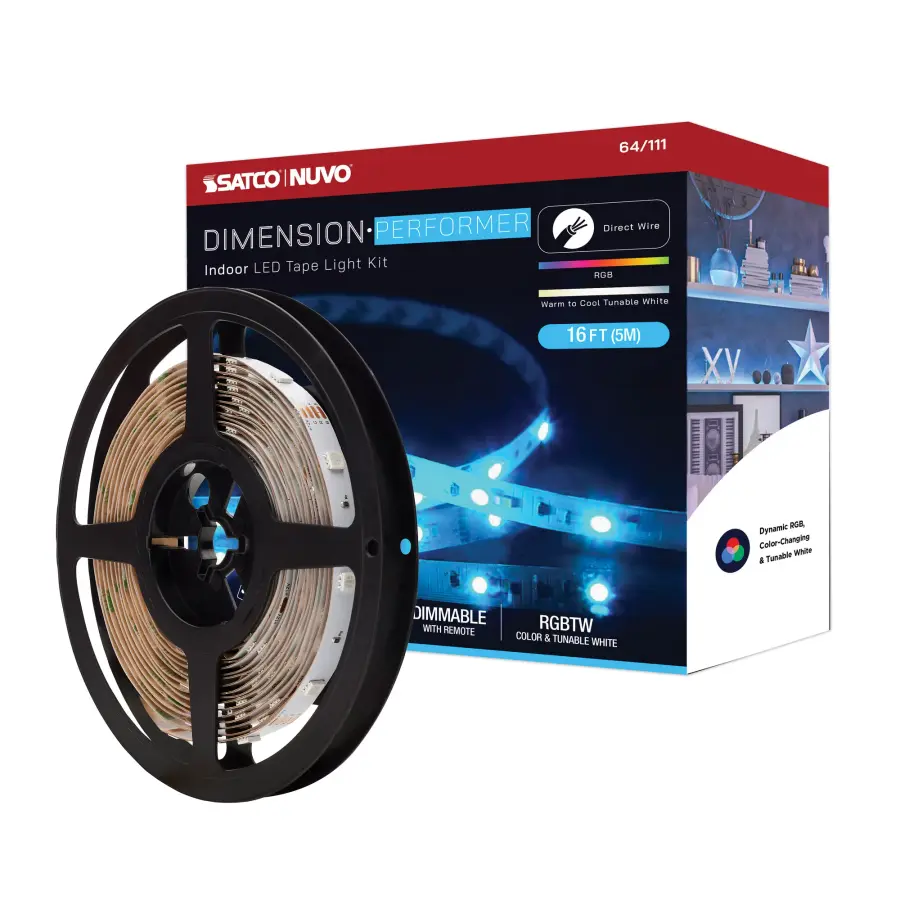 Dimension Performer RGB + Tunable White LED Tape Light - 16 ft. - Image 1
