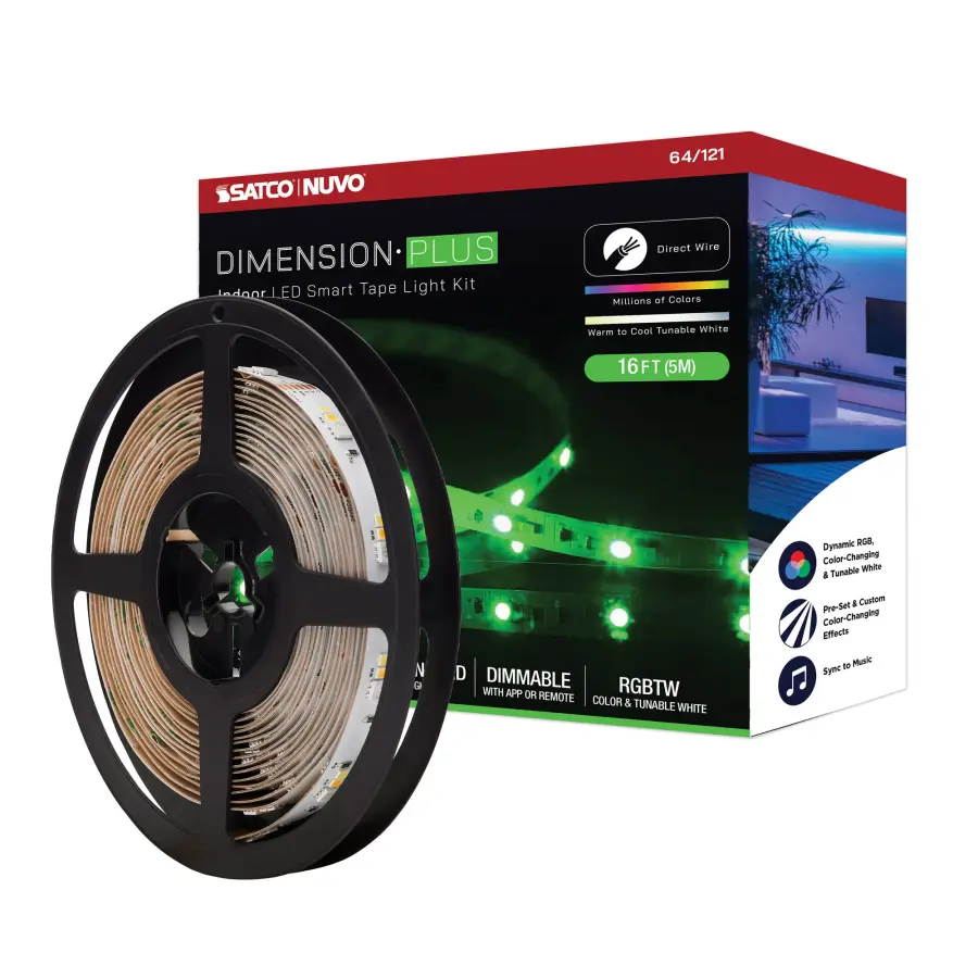 Dimension Plus RGB Tunable White Tape Light - 16 ft - Image 1